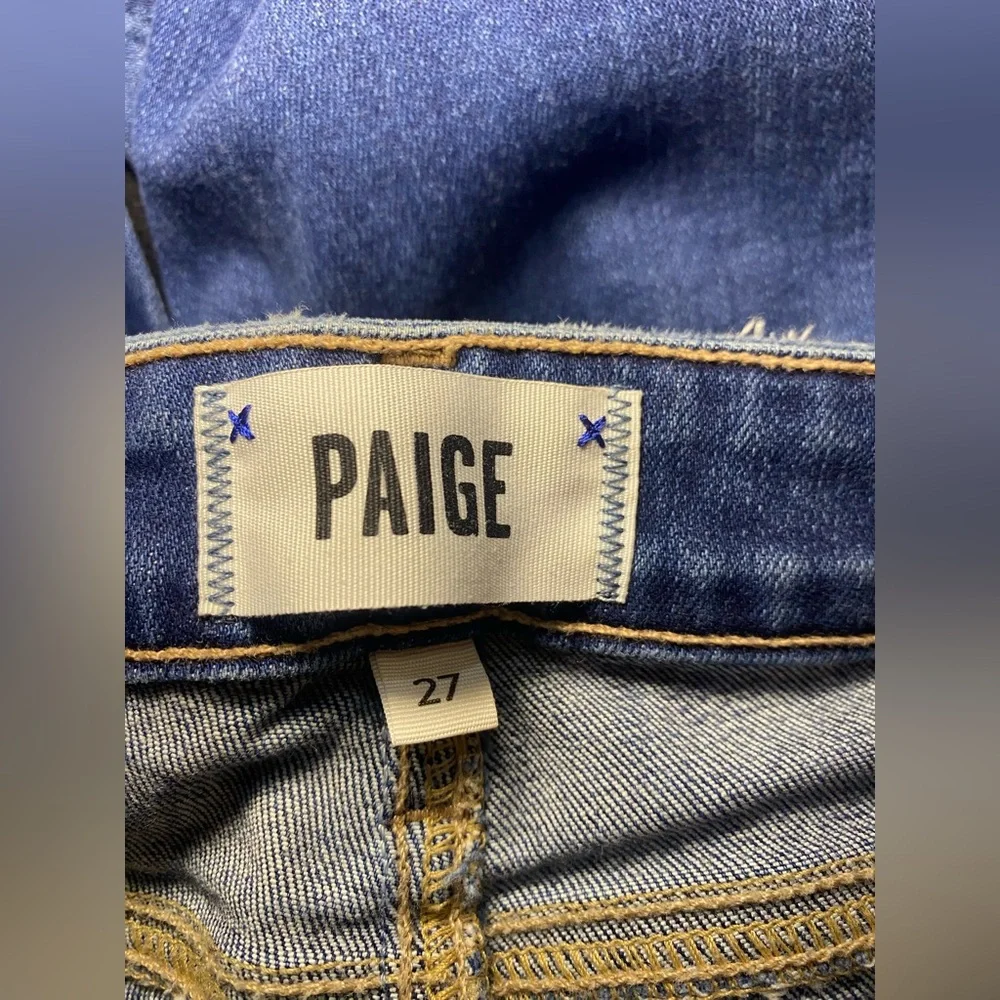 NWOT Paige Women’s Skyline Slim Jeans with Outseam Slit & Raw‎ Hem - Picture 4 of 6